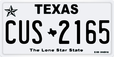 TX license plate CUS2165