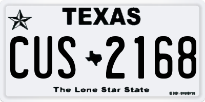 TX license plate CUS2168