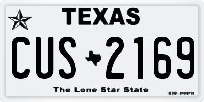 TX license plate CUS2169