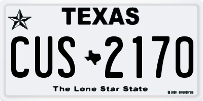 TX license plate CUS2170