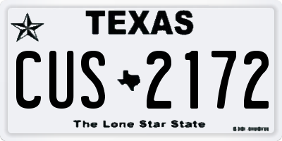 TX license plate CUS2172