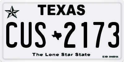 TX license plate CUS2173