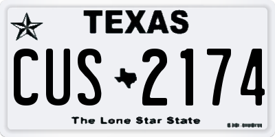 TX license plate CUS2174
