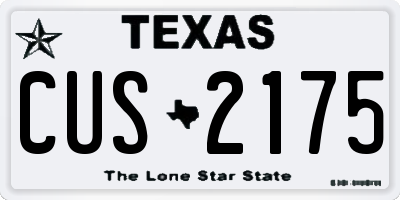 TX license plate CUS2175