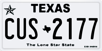 TX license plate CUS2177