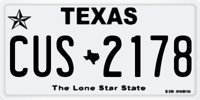 TX license plate CUS2178