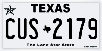 TX license plate CUS2179