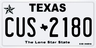 TX license plate CUS2180