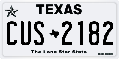 TX license plate CUS2182