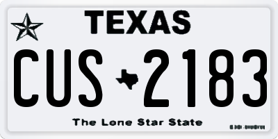 TX license plate CUS2183