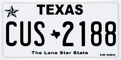 TX license plate CUS2188