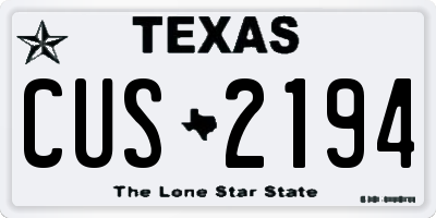 TX license plate CUS2194