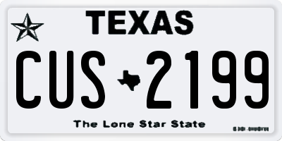 TX license plate CUS2199