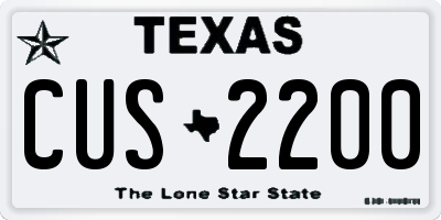 TX license plate CUS2200