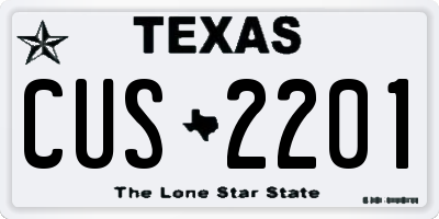 TX license plate CUS2201