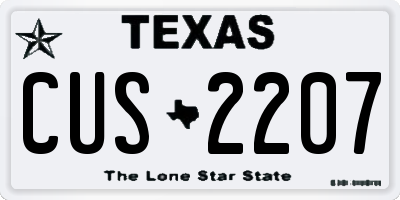 TX license plate CUS2207