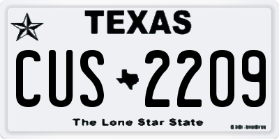 TX license plate CUS2209