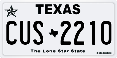TX license plate CUS2210