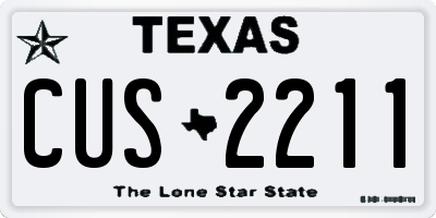 TX license plate CUS2211
