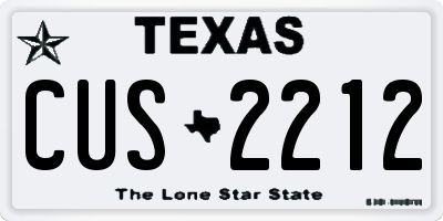 TX license plate CUS2212