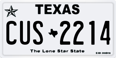 TX license plate CUS2214
