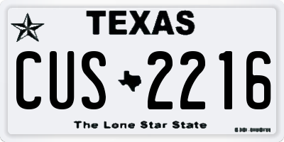 TX license plate CUS2216