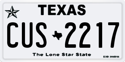 TX license plate CUS2217