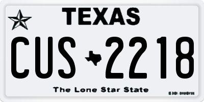 TX license plate CUS2218