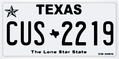 TX license plate CUS2219