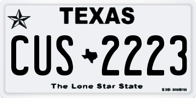 TX license plate CUS2223