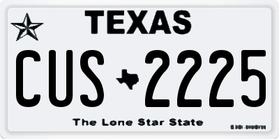 TX license plate CUS2225