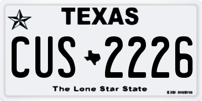 TX license plate CUS2226