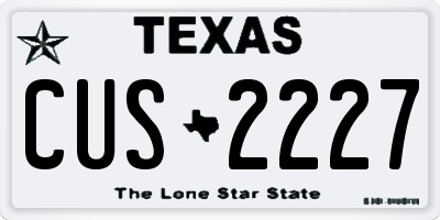 TX license plate CUS2227