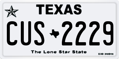 TX license plate CUS2229