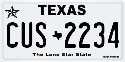 TX license plate CUS2234