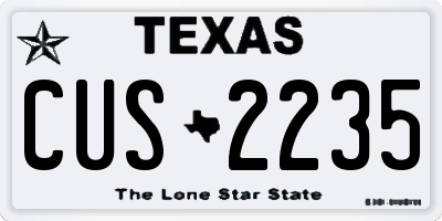 TX license plate CUS2235