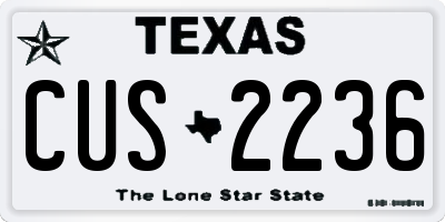 TX license plate CUS2236