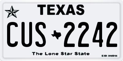TX license plate CUS2242