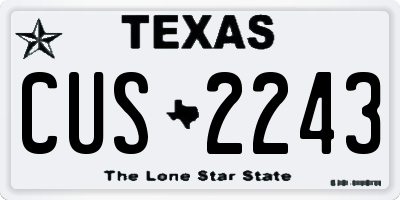 TX license plate CUS2243