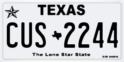 TX license plate CUS2244