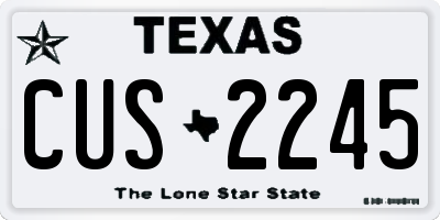 TX license plate CUS2245