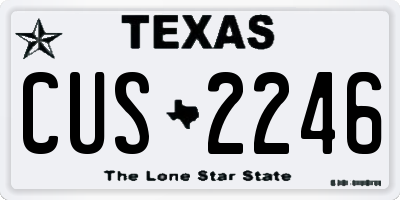 TX license plate CUS2246
