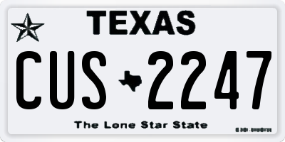 TX license plate CUS2247