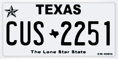 TX license plate CUS2251