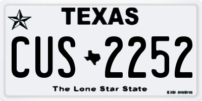 TX license plate CUS2252