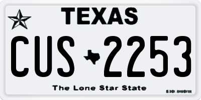 TX license plate CUS2253
