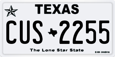 TX license plate CUS2255