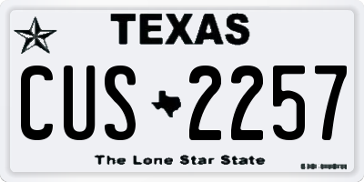 TX license plate CUS2257