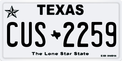 TX license plate CUS2259