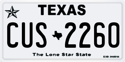 TX license plate CUS2260